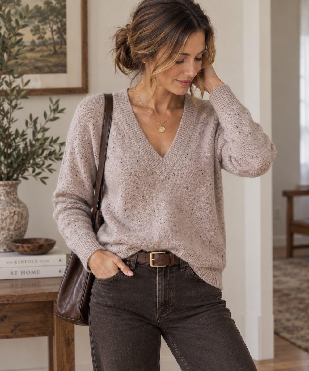 Madewell Donegal Westgate V-Neck Sweater Coziest Yarn Wool Blend S